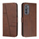Motorola Edge 2022 Stitching Calf Texture Buckle Leather Phone Case - Brown