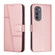 Motorola Edge 2022 Stitching Calf Texture Buckle Leather Phone Case - Pink