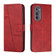 Motorola Edge 2022 Stitching Calf Texture Buckle Leather Phone Case - Red