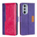 Motorola Moto Edge+ 2022/Edge 30 Pro Contrast Color Side Buckle Leather Phone Case - Purple + Rose Red