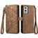 OnePlus 11 Geometric Zipper Wallet Side Buckle Leather Phone Case - Brown