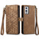 OnePlus 10 Pro 5G Geometric Zipper Wallet Side Buckle Leather Phone Case - Brown