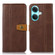 OnePlus Nord CE3 5G Stitching Thread Calf Texture Leather Phone Case - Brown