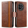 OnePlus Ace 2 CaseNeo Splicing Dual Magnetic Buckle Leather Phone Case - Brown