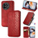 OnePlus Ace 2 Cubic Grid Pressed Magnetic Leather Phone Case - Red