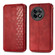 OnePlus Ace 2 Cubic Grid Pressed Magnetic Leather Phone Case - Red