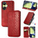 OnePlus Nord CE 3 Lite Cubic Grid Pressed Magnetic Leather Phone Case - Red