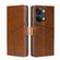 OnePlus Ace 2V 5G Geometric Stitching Flip Leather Phone Case - Light Brown