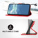 OnePlus 9 Line Pattern Skin Feel Leather Phone Case - Red OnePlus 9 Line Pattern Skin Feel Leather Phone Case - Red