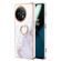 OnePlus 11 Electroplating Marble IMD TPU Phone Case with Ring Holder - White 006