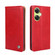 OnePlus Nord CE 3 Lite 5G Non-Magnetic Retro Texture Leather Phone Case - Red