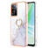 OnePlus Nord N300 Electroplating Marble IMD TPU Phone Case with Ring Holder - White 006