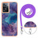 OnePlus Nord N300 Electroplating Marble Dual-side IMD Phone Case with Lanyard - Purple 016 OnePlus Nord N300 Electroplating Marble Dual-side IMD Phone Case with Lanyard - Purple 016
