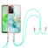 OnePlus Nord N300 Electroplating Marble Dual-side IMD Phone Case with Lanyard - Green 003