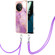 OnePlus 11 Electroplating Marble Dual-side IMD Phone Case with Lanyard - Purple 001