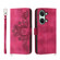 OnePlus Ace 2V Skin-feel Flowers Embossed Wallet Leather Phone Case - Wine Red