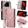 Xiaomi 12S Ultra Geometric Zipper Wallet Side Buckle Leather Phone Case - Pink