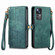 Xiaomi Poco X5 Pro Geometric Zipper Wallet Side Buckle Leather Phone Case - Green