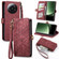 Xiaomi 13 Ultra Geometric Zipper Wallet Side Buckle Leather Phone Case - Red