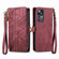 Xiaomi Mi 11T Geometric Zipper Wallet Side Buckle Leather Phone Case - Red