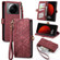 Xiaomi 12S Ultra Geometric Zipper Wallet Side Buckle Leather Phone Case - Red