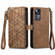Xiaomi F5 Pro 5G Geometric Zipper Wallet Side Buckle Leather Phone Case - Brown