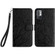 Xiaomi Redmi Note 10 5G Tree Birds Embossed Pattern Leather Phone Case - Black
