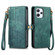 Xiaomi Redmi 10 Geometric Zipper Wallet Side Buckle Leather Phone Case - Green