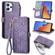 Xiaomi Redmi 12 Geometric Zipper Wallet Side Buckle Leather Phone Case - Purple