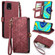 Xiaomi Redmi Note 9S Geometric Zipper Wallet Side Buckle Leather Phone Case - Red