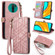 Xiaomi Redmi 9 Geometric Zipper Wallet Side Buckle Leather Phone Case - Pink