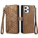 Xiaomi Redmi Note 8 Pro Geometric Zipper Wallet Side Buckle Leather Phone Case - Brown