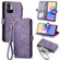 Xiaomi Redmi 10 Geometric Zipper Wallet Side Buckle Leather Phone Case - Purple