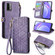 Xiaomi Redmi Note 9 4G Geometric Zipper Wallet Side Buckle Leather Phone Case - Purple