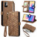 Xiaomi Redmi Note 10 5G Geometric Zipper Wallet Side Buckle Leather Phone Case - Brown