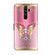 Xiaomi Redmi Note 8 Pro Crystal 3D Shockproof Protective Leather Phone Case - Pink Bottom Butterfly