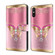 Xiaomi Redmi 9A Crystal 3D Shockproof Protective Leather Phone Case - Pink Bottom Butterfly
