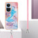 OPPO Reno10 5G Global Electroplating IMD TPU Phone Case with Lanyard - Blue Marble