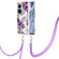 OPPO Reno10 5G Global Electroplating IMD TPU Phone Case with Lanyard - Purple Flower