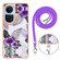 OPPO Reno10 5G Global Electroplating IMD TPU Phone Case with Lanyard - Purple Flower