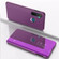 OPPO Realme 5 Plated Mirror Horizontal Flip Leather with Stand Mobile Phone Holster - Purple