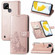 OPPO Realme C21Y Four-leaf Clasp Embossed Leather Case with Lanyard & Card Slot & Wallet & Holder - Rose Gold