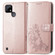 OPPO Realme C21Y Four-leaf Clasp Embossed Leather Case with Lanyard & Card Slot & Wallet & Holder - Rose Gold