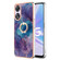 OPPO A78 / A58 Electroplating Marble Dual-side IMD Phone Case with Ring - Purple 016