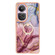 OPPO Reno10 Pro 5G Global Electroplating Marble Dual-side IMD Phone Case with Ring - Rose Red 014