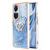 OPPO Reno10 5G Global Electroplating Marble Dual-side IMD Phone Case with Ring - Blue 018