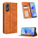 OPPO A17 Magnetic Buckle Retro Texture Leather Phone Case - Brown