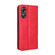 OPPO A17 Magnetic Buckle Retro Texture Leather Phone Case - Red