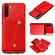OPPO A91 PU + TPU Shockproof Magnetic Protective Case with Card Slots - Red