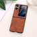 OPPO Find N2 Flip Morocco Texture PU Shockproof Phone Case - Brown